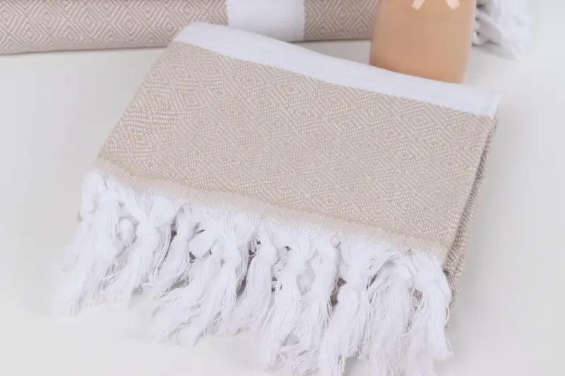 Best Wedding Gift, Quick-dry peshtemal, Engagement Gift, Monogram Turkish Towel, Wedding Hand Made Gift, Thin towel, 70x40 Cotton Diamond Towel - 5