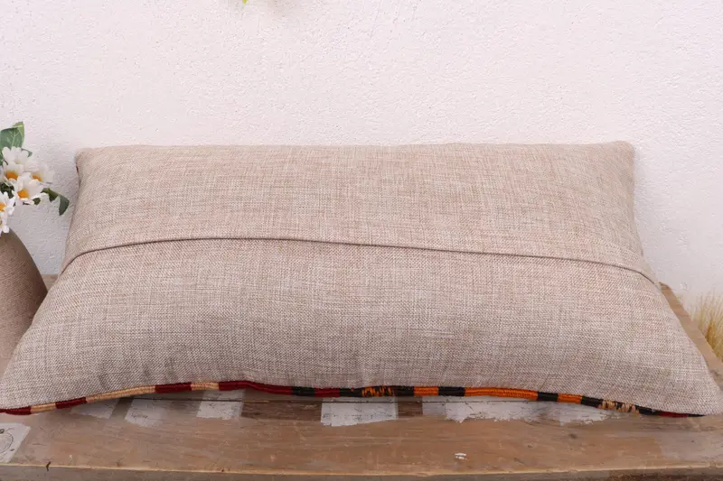 12x24 Red Pillow Case, Colorful Pillow Case, Vintage Kilim Pillow, Muted Pillow, Interior Designer Pillow, Vintage Pillow, Pillow Cover - 7