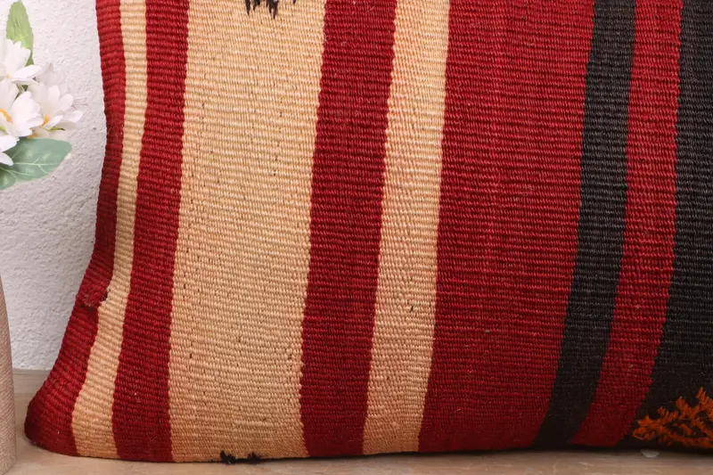 12x24 Red Pillow Case, Colorful Pillow Case, Vintage Kilim Pillow, Muted Pillow, Interior Designer Pillow, Vintage Pillow, Pillow Cover - 3