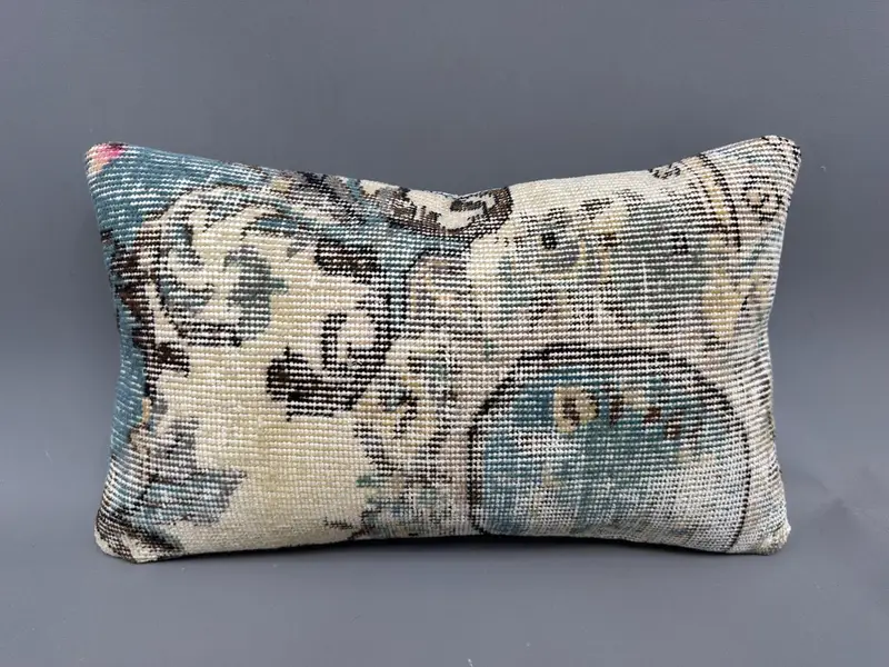Pillow for Sofa, Kilim Pillow, Cushion Case, 12x20 Beige Cushion, Outdoor Patio Pillow Case, Turkish Pillow, Christmas Pillow Case - 4