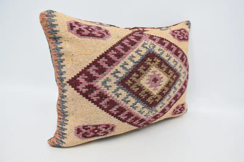 Kilim Pillow, Pillow for Couch, Cushion Cover, Personalized Gift Pillow Cushion Cover, Kilim Cushion Sham, 20x28 Red Pillow Case - 3