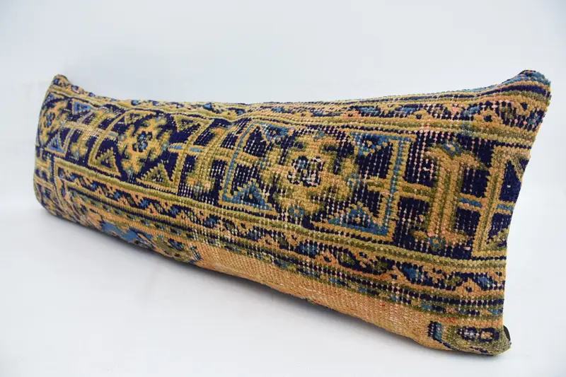 12x36 Blue Cushion Case, Home Decor Pillow, Pillow for Sofa, Pillow Cover, Boho Throw Pillow, Square Throw Cushion, Kilim Cushion Sham - 4
