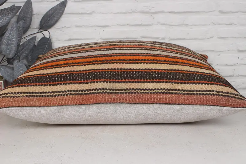 Seat Cushion Cover, 20x28 Orange Pillow Sham, Pillow Sham, Gift Pillow, Personalized Gift Pillow Pillow Sham, Throw Kilim Pillow, Kilim Pillow - 5