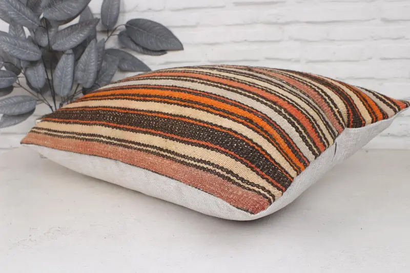 Seat Cushion Cover, 20x28 Orange Pillow Sham, Pillow Sham, Gift Pillow, Personalized Gift Pillow Pillow Sham, Throw Kilim Pillow, Kilim Pillow - 6