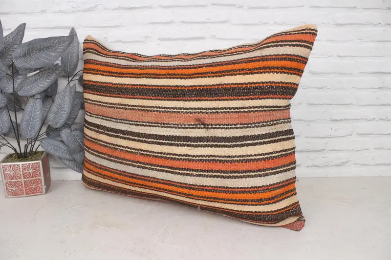 Seat Cushion Cover, 20x28 Orange Pillow Sham, Pillow Sham, Gift Pillow, Personalized Gift Pillow Pillow Sham, Throw Kilim Pillow, Kilim Pillow - 4