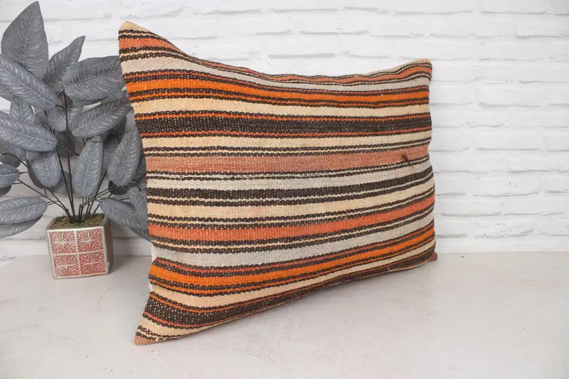 Seat Cushion Cover, 20x28 Orange Pillow Sham, Pillow Sham, Gift Pillow, Personalized Gift Pillow Pillow Sham, Throw Kilim Pillow, Kilim Pillow - 3