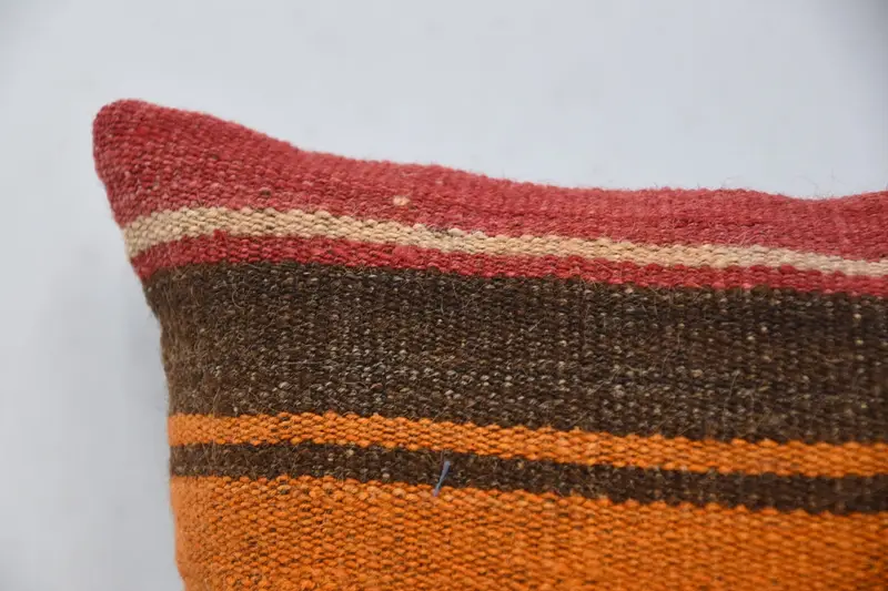 Vintage Pillow, 12x12 Orange Pillow Cover, Authentic Cushion Case, Kilim Cushion Sham, Pillow for Sofa, Cushion Case - 2