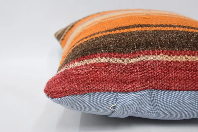 Vintage Pillow, 12x12 Orange Pillow Cover, Authentic Cushion Case, Kilim Cushion Sham, Pillow for Sofa, Cushion Case - 5