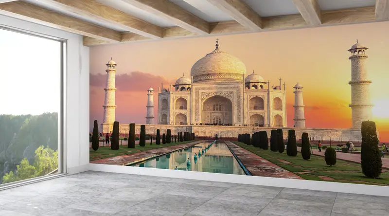 Indian Wall Paper, Sunset Wall Poster, Seven Wonders Wall Paper, View Wall Art, Landscape Wall Mural, Indian Architecture Wall Print, - 5