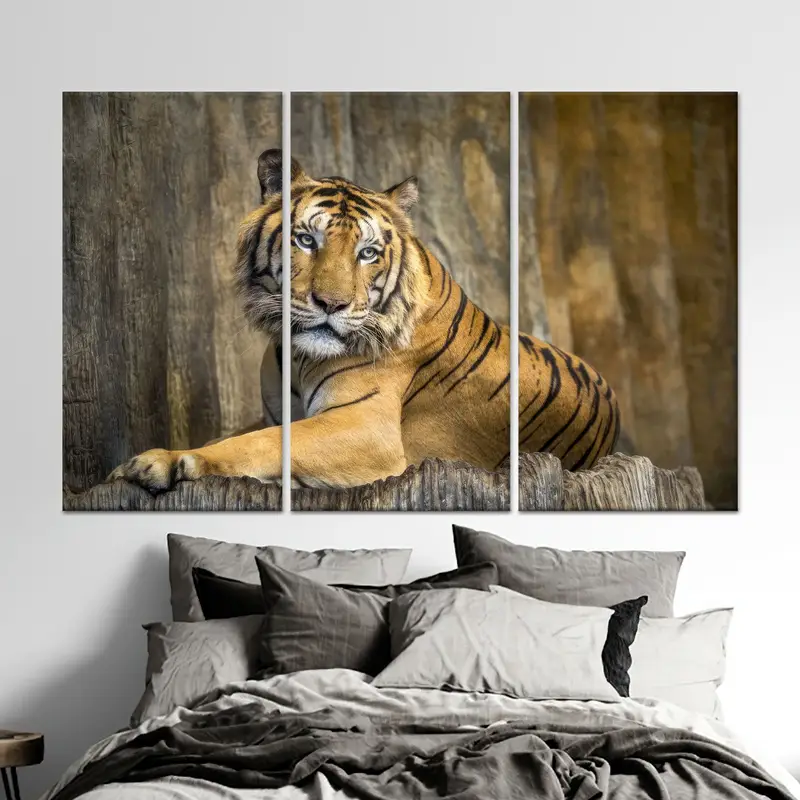 Zarif Vahşi Hayvan Kanvası: Man Cave için Büyük Kedi Majesteleri