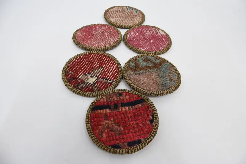 Bohemian Round Coaster, Red and Pink Coasters