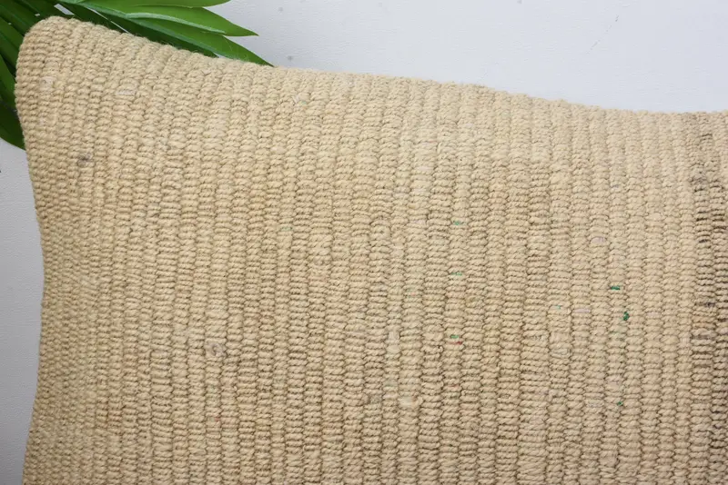 12x20 Beige Pillow Cover, Pillow, Ethnical Kilim Rug Pillow, Neutral Pillow Cover, Patio Cushion Case, Pillow for Sofa, Boho Pillow Sham Cover - 2