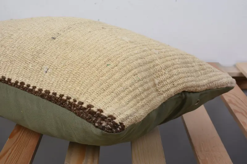 12x20 Beige Pillow Cover, Pillow, Ethnical Kilim Rug Pillow, Neutral Pillow Cover, Patio Cushion Case, Pillow for Sofa, Boho Pillow Sham Cover - 7