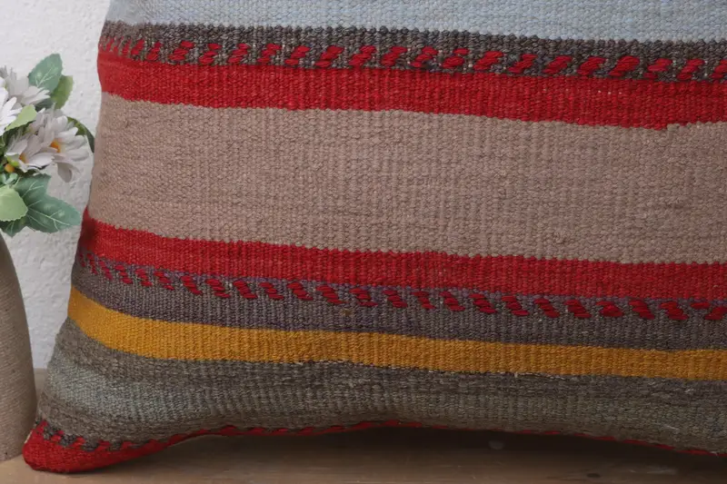 Pillow for Couch, 20x20 Red Cushion Case, Turkish Kilim Pillow, Traditional Pillow Case, Pillow Cover, Pet Cushion, Pillow for Sofa - 3