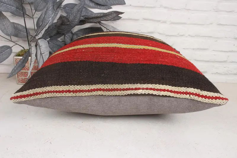 Bohemian Cushion Pillow Case, Home Decor Pillow, 20x20 Yellow Pillow Case, Pillow Cover, Handmade Kilim Cushion, Kilim Pillow - 5