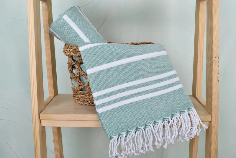 Personalized Towel, 70x40 Cotton Striped Towel, Handmade Turkish Towel, Custom Wedding Gift, Bridesmaid Gifts Personalized, Fouta towel, Pool Towels - 4