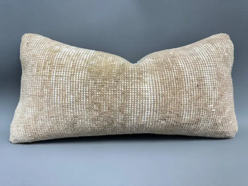 8x16 Beige Cushion, Bohemian Cushion Cushion Case, Antique Pillows, Cushion Cover, Anatolian Cushion Case, Pillow for Sofa, Handmade Kilim Cushion - 1
