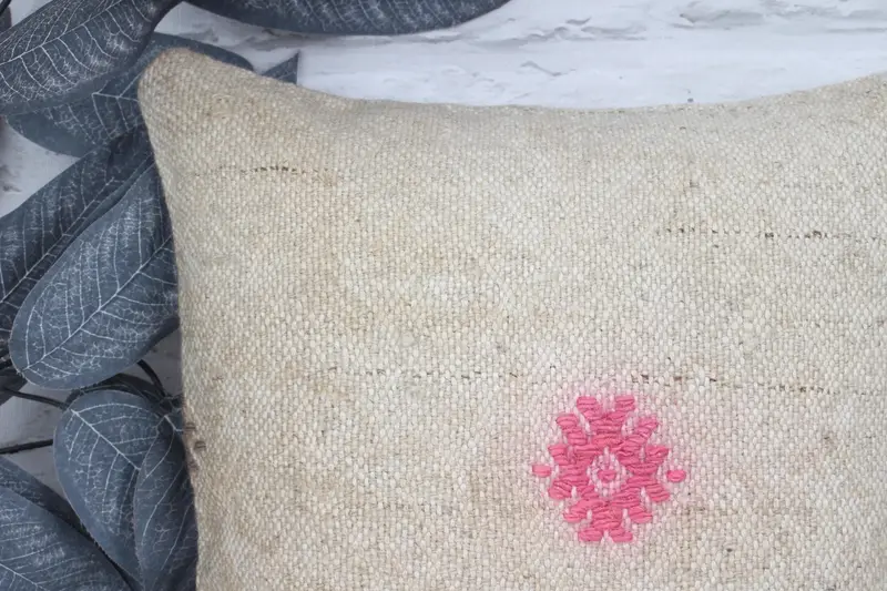 Pillow Cover, Southwestern Cushion, Pillow for Couch, Kilim Cushion Sham, 12x12 Beige Cushion Case, Handwoven Cushion, Interior Designer Pillow - 2