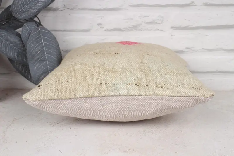 Pillow Cover, Southwestern Cushion, Pillow for Couch, Kilim Cushion Sham, 12x12 Beige Cushion Case, Handwoven Cushion, Interior Designer Pillow - 5