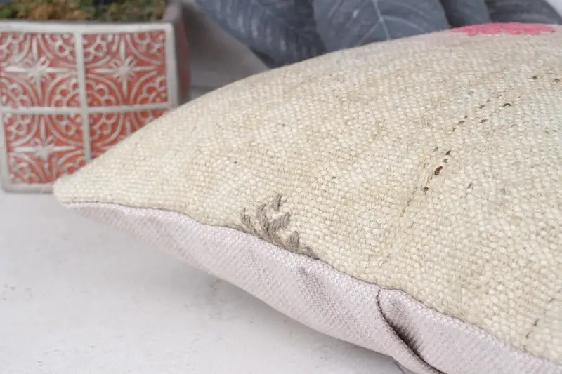 Pillow Cover, Southwestern Cushion, Pillow for Couch, Kilim Cushion Sham, 12x12 Beige Cushion Case, Handwoven Cushion, Interior Designer Pillow - 7