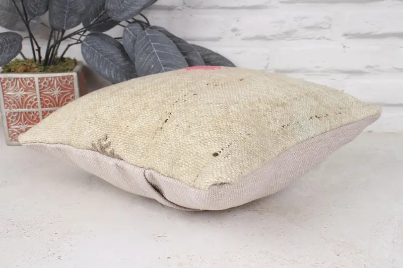 Pillow Cover, Southwestern Cushion, Pillow for Couch, Kilim Cushion Sham, 12x12 Beige Cushion Case, Handwoven Cushion, Interior Designer Pillow - 6