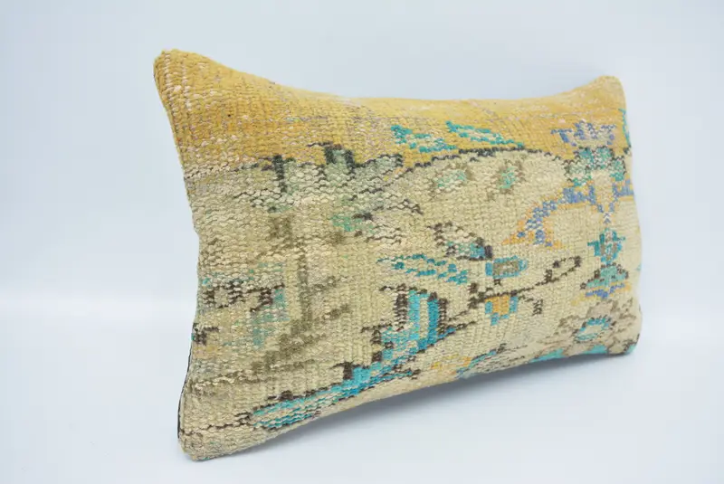 Kilim Pillow, Pillow Cover, Boho Throw Pillow, 12x20 Beige Pillow, Armchair Cushion Cover, Vintage Kilim Throw Pillow, Gift Pillow - 3