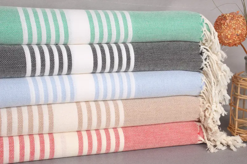 Organic towel, Custom Wedding Gifts, Handmade Turkish Towel, Wedding Day Gift For Bride, Large Turkish Towel, 68x40 Cotton Striped Towel - 2