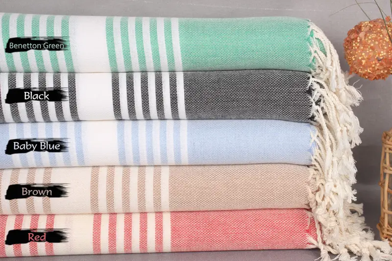Organic towel, Custom Wedding Gifts, Handmade Turkish Towel, Wedding Day Gift For Bride, Large Turkish Towel, 68x40 Cotton Striped Towel - 1