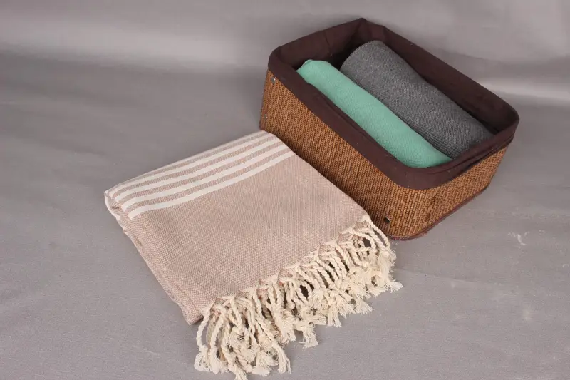 Organic towel, Custom Wedding Gifts, Handmade Turkish Towel, Wedding Day Gift For Bride, Large Turkish Towel, 68x40 Cotton Striped Towel - 7