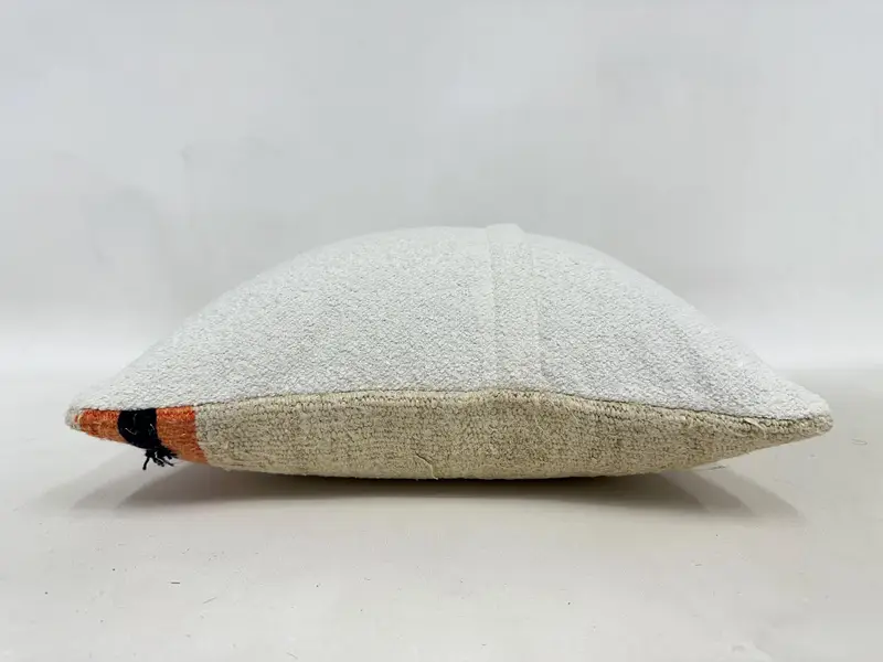 Kilim Rug Cushion, Pillow Case, Patio Cushion, 16x16 Beige Pillow, Boho Pillow Sham Cover, Vintage Kilim Pillow, Throw Kilim Pillow, Neutral Pillow - 7
