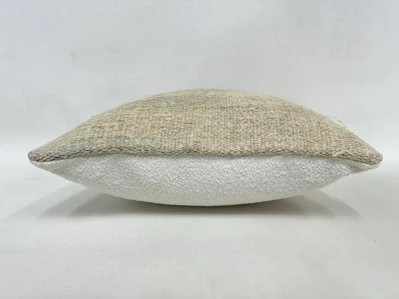Kilim Rug Cushion, Pillow Case, Patio Cushion, 16x16 Beige Pillow, Boho Pillow Sham Cover, Vintage Kilim Pillow, Throw Kilim Pillow, Neutral Pillow - 5