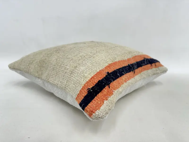Kilim Rug Cushion, Pillow Case, Patio Cushion, 16x16 Beige Pillow, Boho Pillow Sham Cover, Vintage Kilim Pillow, Throw Kilim Pillow, Neutral Pillow - 6
