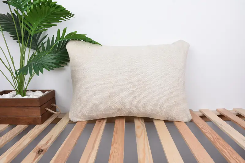 Couch Pillow Cover, Pillow for Couch, 16x24 White Pillow Cover, Pillow for Sofa, Cushion Cover, Turkish Pillow, Patio Pillow Case - 1