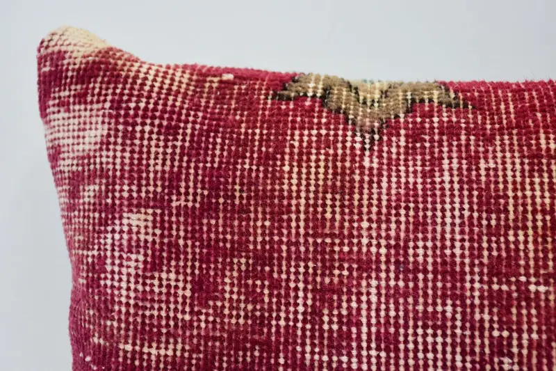 Pillow, Boho Pillow Sham Cover, Vintage Pillow, Bohemian Cushion Pillow Cover, 12x20 Red Cushion Cover, Kilim Cushion Sham - 2