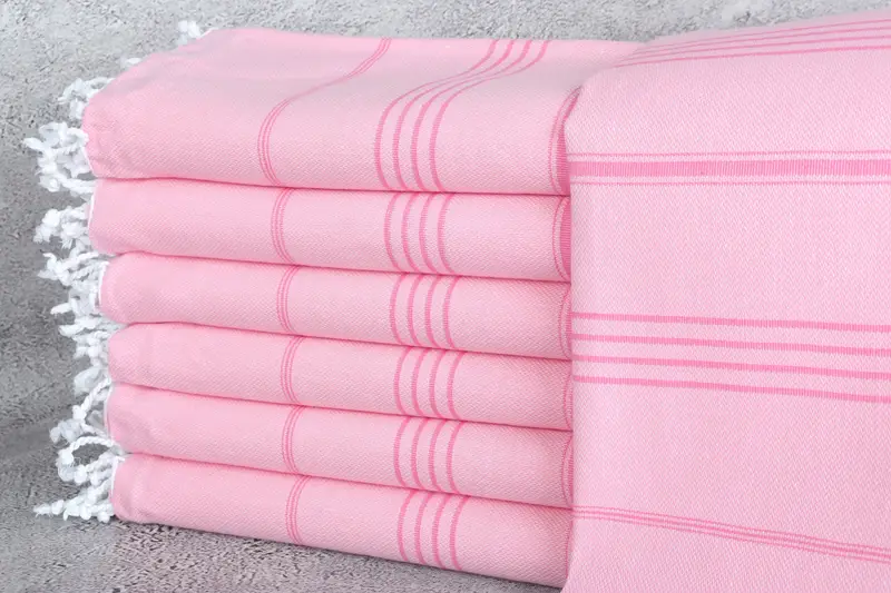 Personalisiertes Strandtuch, rosa-dunkelrosa gestreift, 40 x 71 Zoll