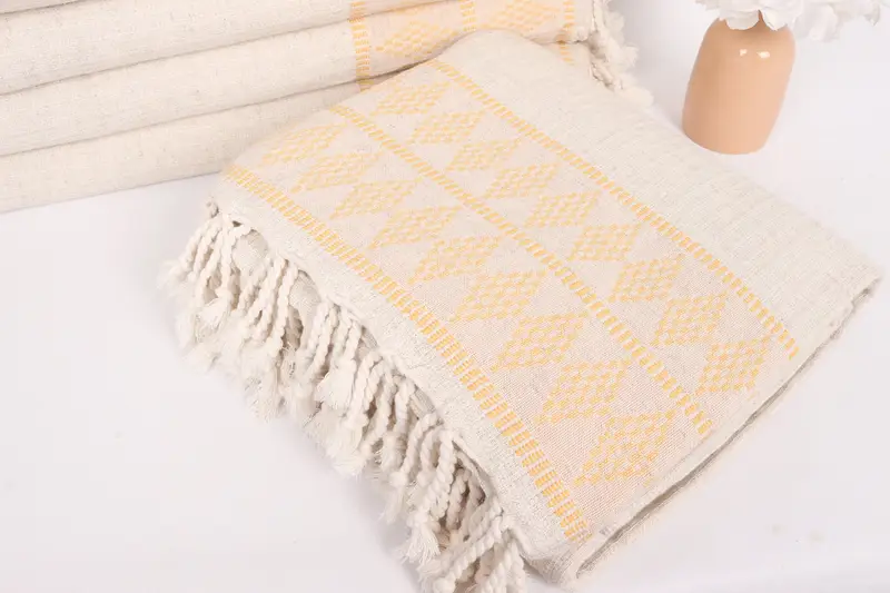 Wedding Favors, Halloween Gifts, Turkish Beach Blanket, Decorative Blanket, 100x88 Linen Kilim Design Towel, Bachelorette Party Favors - 5