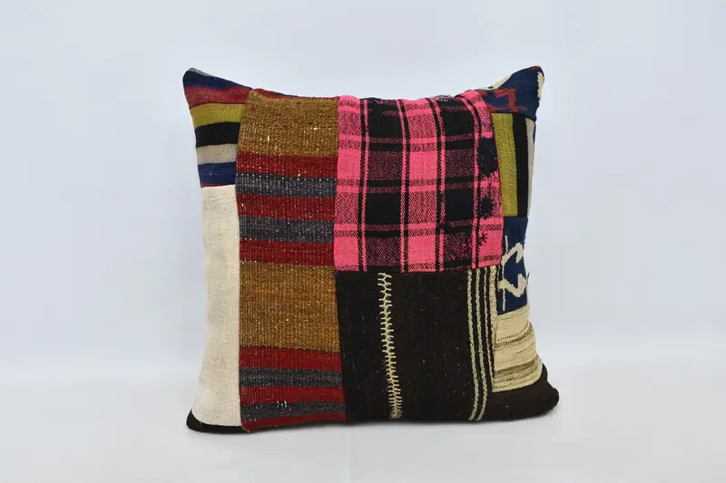 28x28 Brown Pillow, Throw Kilim Pillow, Luxury Cushion Cover, Pillow, Vintage Kilim Pillow Cushion Cover, Antique Pillows, Gift Pillow - 1
