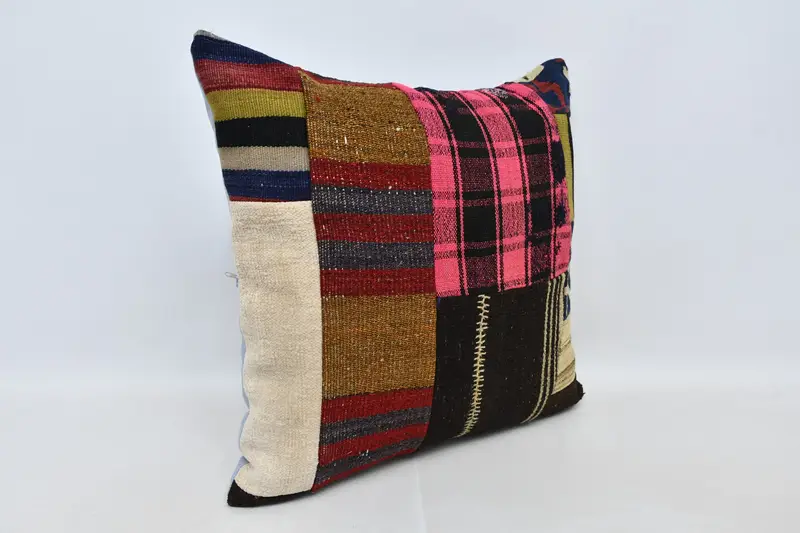 28x28 Brown Pillow, Throw Kilim Pillow, Luxury Cushion Cover, Pillow, Vintage Kilim Pillow Cushion Cover, Antique Pillows, Gift Pillow - 3