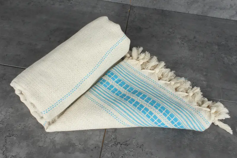 Personalized Home Gift Wedding, 96x94 Linen Striped Towel, Woven Throw Blanket, Throw Blanket, Bridal Shower Gift, Boyfriend Christmas Gift - 7