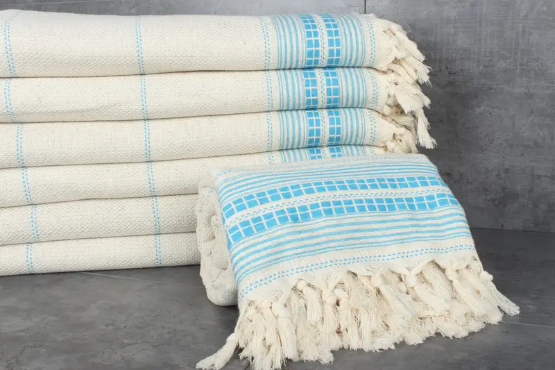 Personalized Home Gift Wedding, 96x94 Linen Striped Towel, Woven Throw Blanket, Throw Blanket, Bridal Shower Gift, Boyfriend Christmas Gift - 2