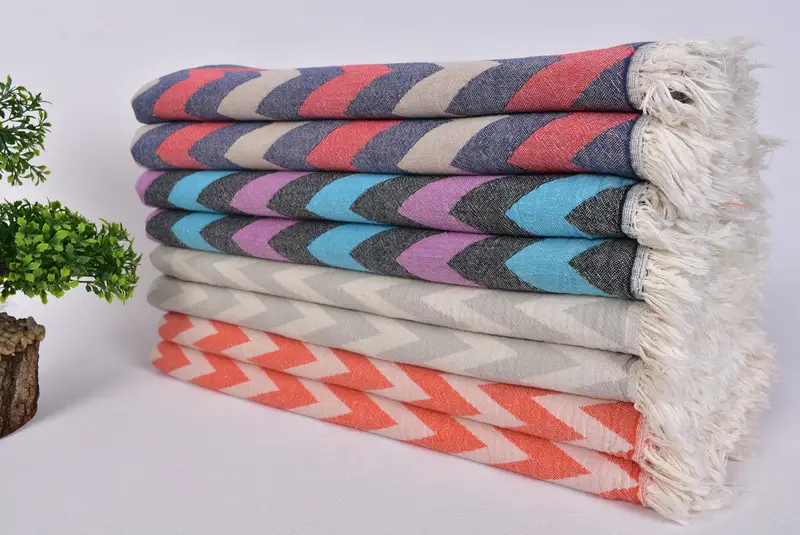 Sand-resistant towel, Bridal Shower Gift, Valentines Day Gift For Him, Bridesmaid Towel, 70x36 Cotton Chevron Towel, Absorbent Turkish towel - 3