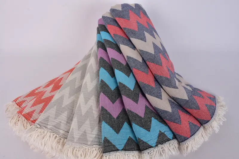 Sand-resistant towel, Bridal Shower Gift, Valentines Day Gift For Him, Bridesmaid Towel, 70x36 Cotton Chevron Towel, Absorbent Turkish towel - 4