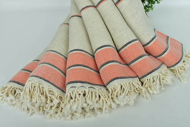 Travel Towel, 70x36 Linen Striped Towel, Bachelorette Gifts, Bridal Gifts, Beach Size Towel, Sand-resistant towel, Lightweight Turkish towel - 4