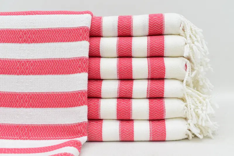 トルコ製バスタオル、40x70、オーガニックコットン、手織り、両面 - 1