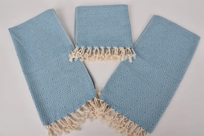 Nedime hediyeleri, tatil havlu, küçük banyo havlu, özel hediyeler, 36x18 pamuklu zikzak elmas havlu, nakış havlu, monogramlı el havlu - 6