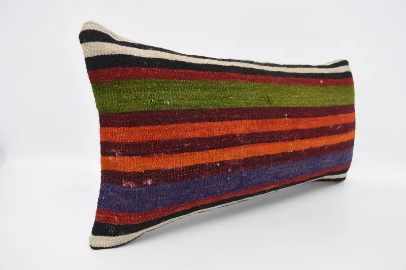 Handmade Kilim Cushion, Gift Pillow, Pillow Sham, Kilim Pillow, Tribal Cushion Cover, 12x24 Red Cushion Cover, Couch Pillow Case - 3