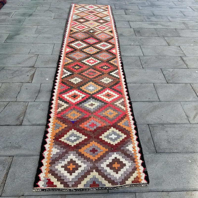 Zarif Bej Güneybatı Halısı, 2,8x12,5 ft Bej ve Kahverengi