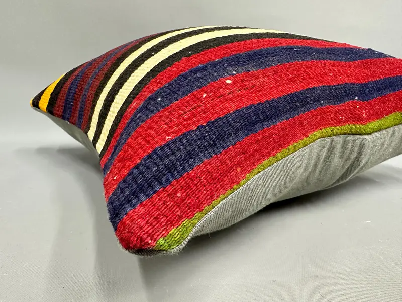 Throw Kilim Pillow, Pillow Cover, Gift Pillow, Bohemian Cushion Pillow, Pastel Pillow Cover, Pillow for Sofa, 18x18 Orange Pillow - 6