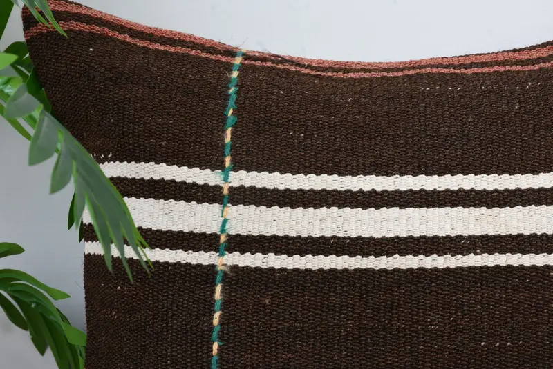 Cushion, Boho Pillow, Vintage Pillow, Living Room Throw Pillow Case, 20x20 Brown Pillow Sham, Living Room Throw Pillow Cover, Kilim Cushion Sham - 2