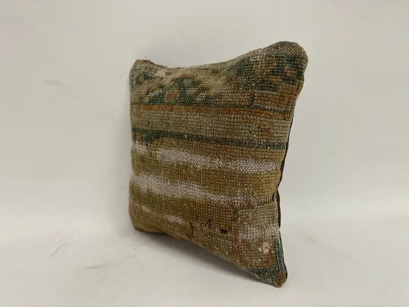 Cushion, Pillow for Couch, Pillow for Sofa, Kilim Cushion Sham, 12x12 Beige Cushion Case, Sustainable Pillow, Pattern Throw Pillow Cover - 4